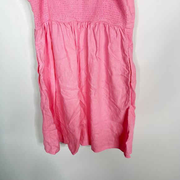 Old Navy S Pink Fit and Flare Tie Shoulder Mini Cami Dress Sparkle Berry Square - Picture 6 of 12